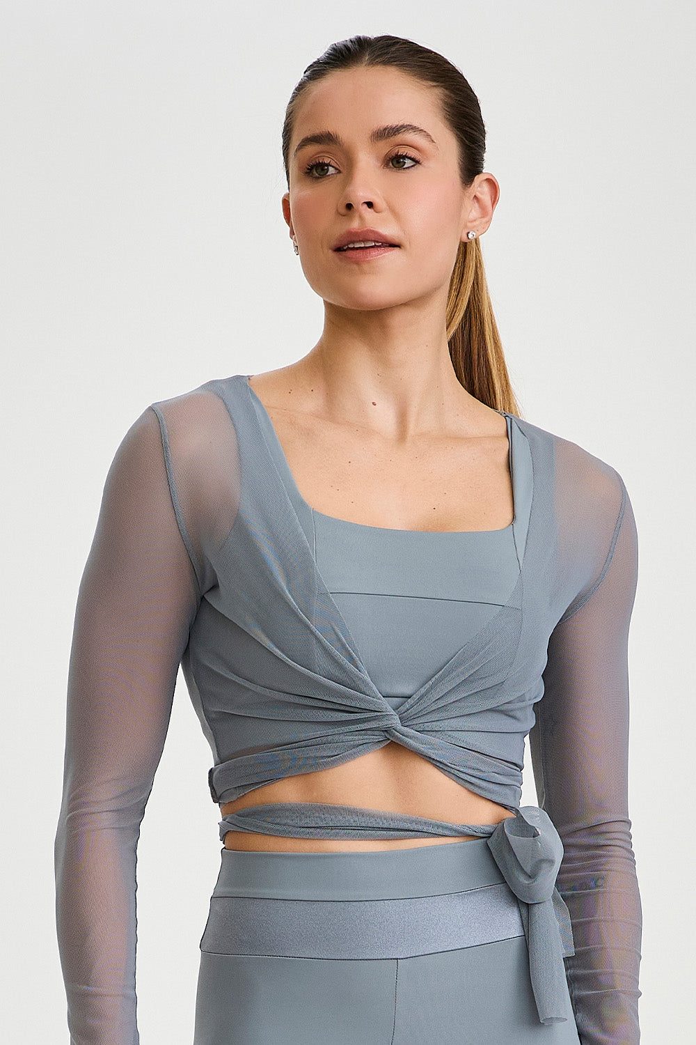 Wrap Mesh Top – Platinum Grey