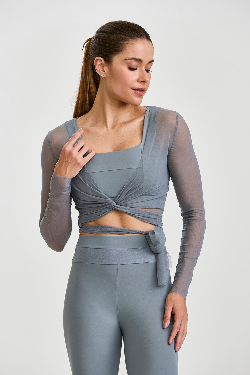Wrap Mesh Top – Platinum Grey