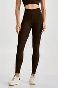 Ribbad shaping tights med butt lift-effekt brun