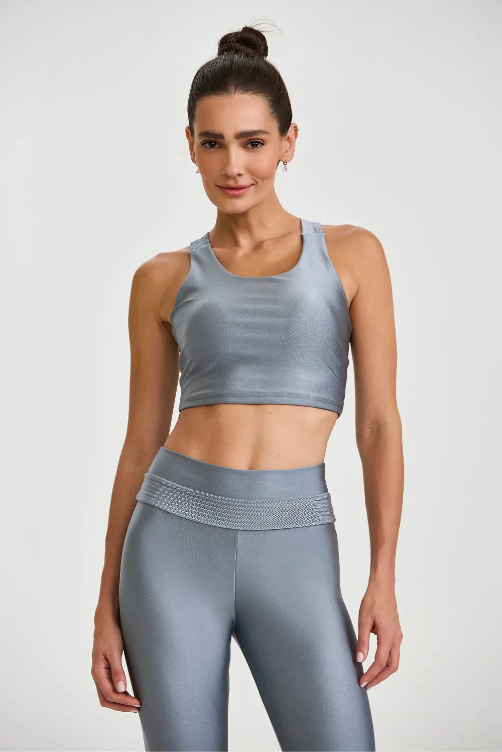 Atlanta Glow tights med markerad midja platinum