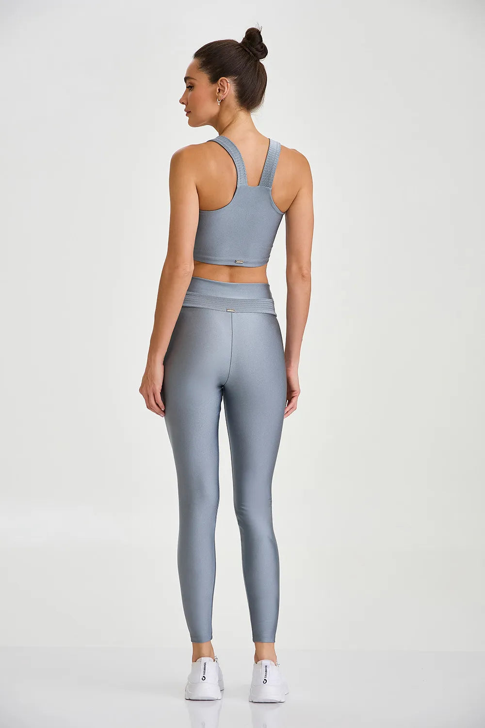 Atlanta Glow tights med markerad midja platinum