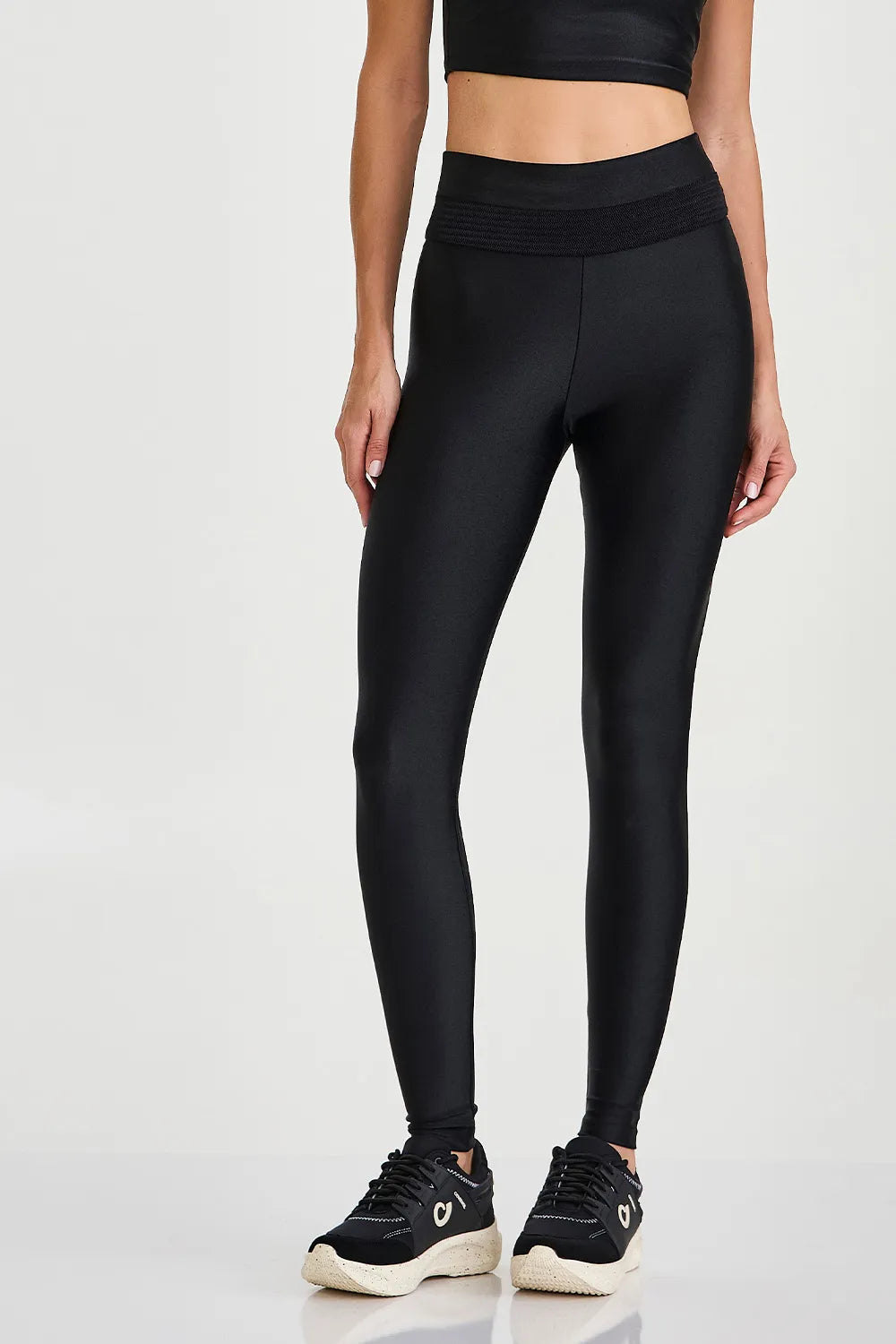 Atlanta Glow-tights med markerad midja svart