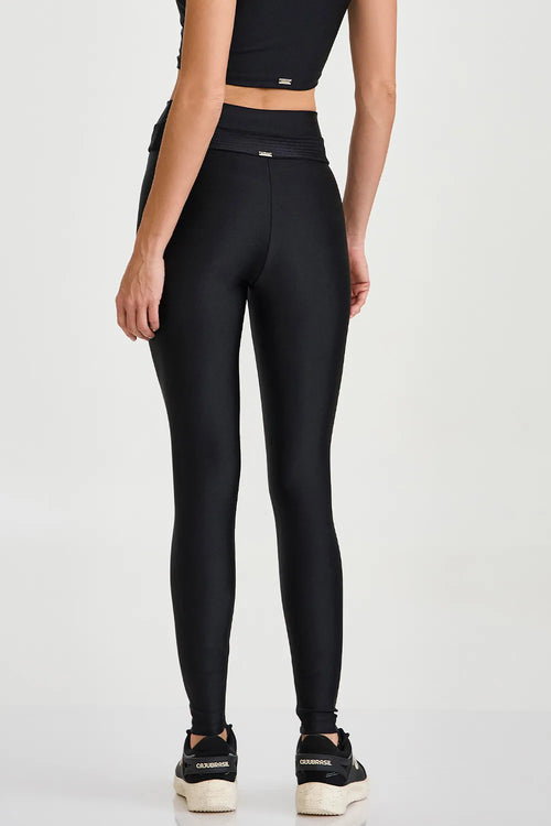 Atlanta Glow-tights med markerad midja svart