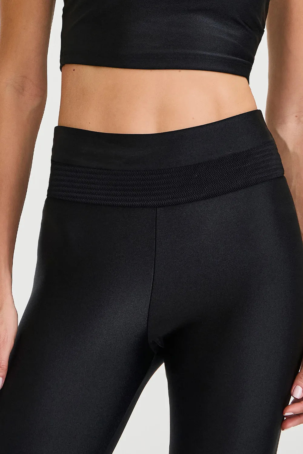 Atlanta Glow-tights med markerad midja svart